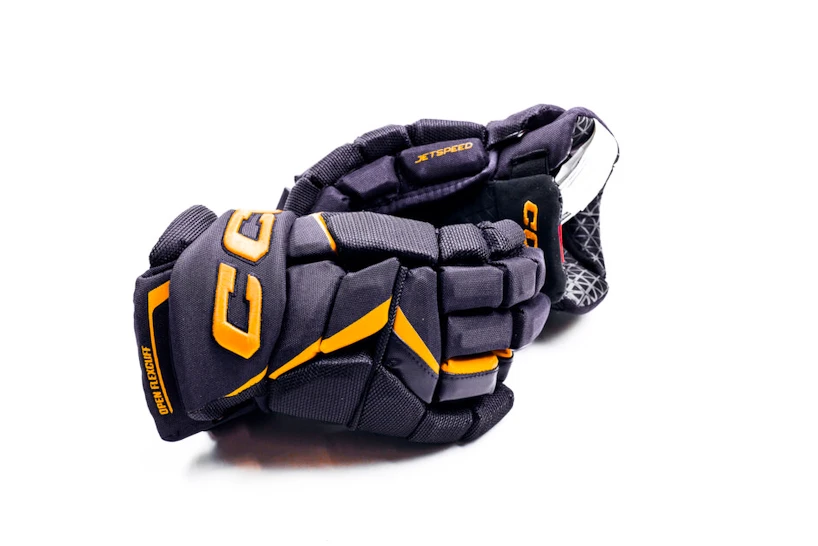 Hokejske rokavice CCM JetSpeed FT6 Pro Navy/Sunflower Senior 13 palcev