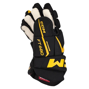 Hokejske rokavice CCM JetSpeed FT680 Black/Sunflower Junior 12 palcev