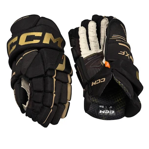 Hokejske rokavice CCM Tacks XF Black/Gold Senior 15 palcev