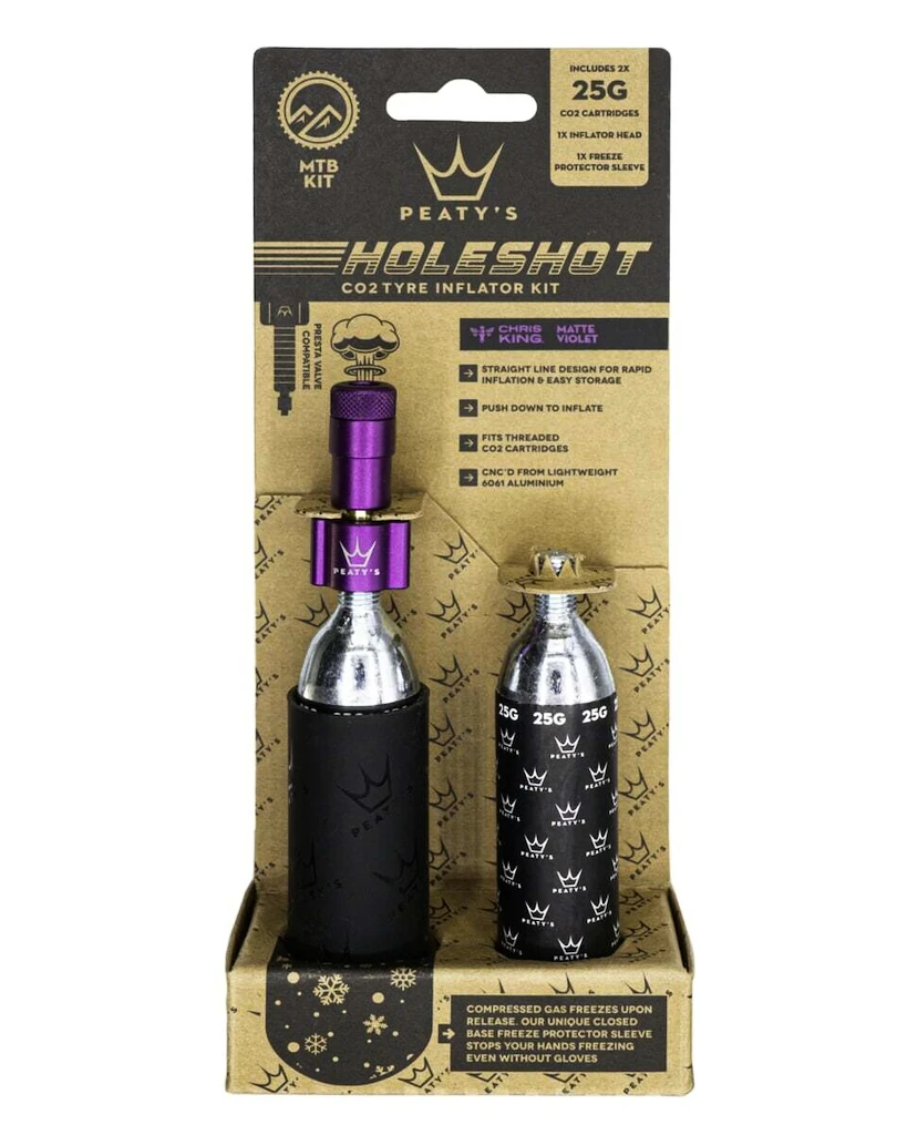 Komplet glave za CO2 s kartušami PEATY'S  Mtb (25g) - violet (ppr-hti-mtb-vlt-12)