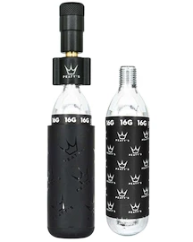 Komplet glave za CO2 s kartušami PEATY'S Road & gravel (16g) - black (ppr-hti-rag-blk-12)