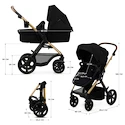 Mestni otroški voziček Kinderkraft Moov 2 3in1 Pure Black Eva Wheels
