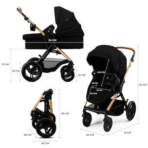 Mestni otroški voziček Kinderkraft Moov 2 XL Pure Black