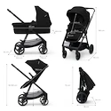 Mestni otroški voziček Kinderkraft Newly 3In1 Classic Black + Mink Pro