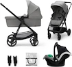 Mestni otroški voziček Kinderkraft Newly 3In1 Moonlight Grey + Mink Pro
