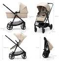 Mestni otroški voziček Kinderkraft Newly 3In1 Sand Beige + Mink Pro