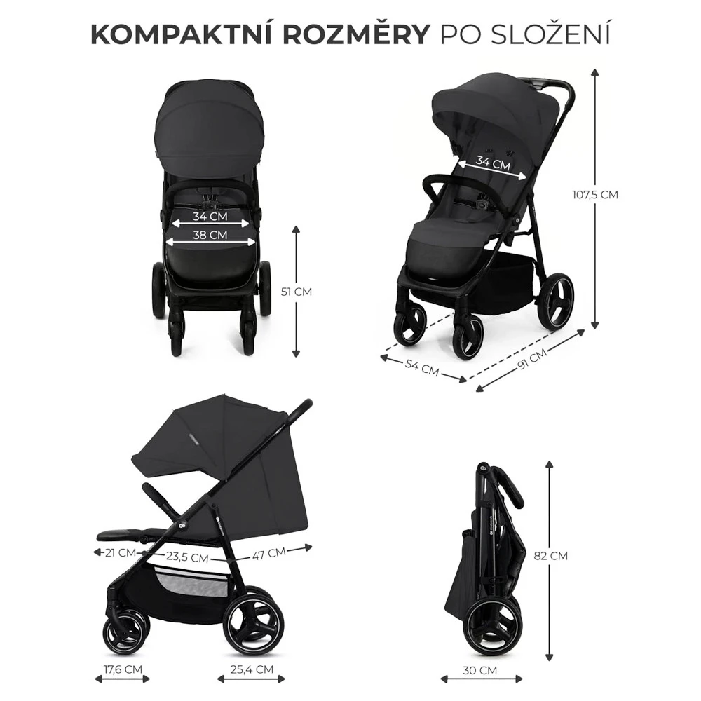 Mestni otroški voziček Kinderkraft Trig 3  Granite Grey