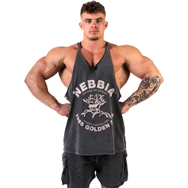 Moška brezrokavna majica Nebbia NEBBIA x OLYMPIA Washed Muscle Back Stringer GOLDEN AGE 791 black