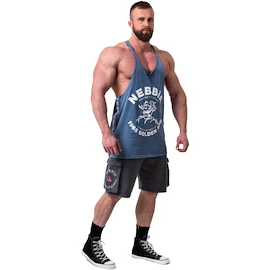 Moška brezrokavna majica Nebbia NEBBIA x OLYMPIA Washed Muscle Back Stringer GOLDEN AGE 791 blue