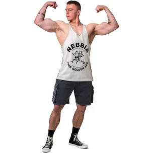 Moška brezrokavna majica Nebbia NEBBIA x OLYMPIA Washed Muscle Back Stringer GOLDEN AGE 791 light grey