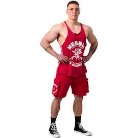 Moška brezrokavna majica Nebbia NEBBIA x OLYMPIA Washed Muscle Back Stringer GOLDEN AGE 791 red