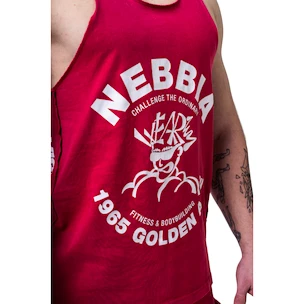 Moška brezrokavna majica Nebbia NEBBIA x OLYMPIA Washed Muscle Back Stringer GOLDEN AGE 791 red