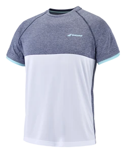 Moška majica Babolat  Play Crew Neck Tee Men White/Blue Heather  XXL