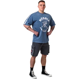 Moška majica Nebbia NEBBIA x OLYMPIA Washed Oversized T-Shirt GOLDEN AGE 790 blue
