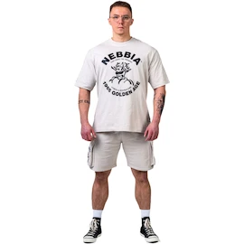 Moška majica Nebbia NEBBIA x OLYMPIA Washed Oversized T-Shirt GOLDEN AGE 790 light grey
