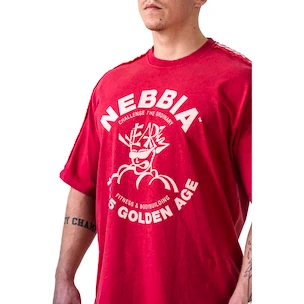 Moška majica Nebbia NEBBIA x OLYMPIA Washed Oversized T-Shirt GOLDEN AGE 790 red