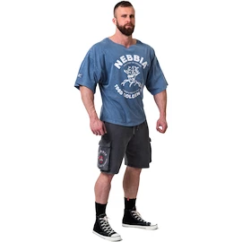 Moška majica Nebbia NEBBIA x OLYMPIA Washed Rag Top GOLDEN AGE 788 blue