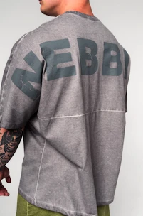 Moška majica Nebbia  Washed-off Oversized Heavyweight Cotton T-shirt NO SHORTCUTS 369 Light Grey