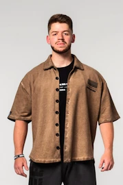 Moška srajca Nebbia Washed-off Oversized Shirt 90s THROWBACK 347 Light Brown