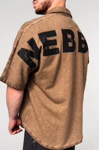 Moška srajca Nebbia  Washed-off Oversized Shirt 90s THROWBACK 347 Light Brown