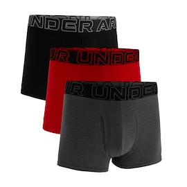 Moške boksarice Under Armour Perf Cotton Solid 3in 3Pack Castlerock Heather
