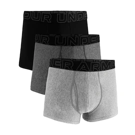 Moške boksarice Under Armour Perf Tech Solid 3in 3Pack Steel Heather