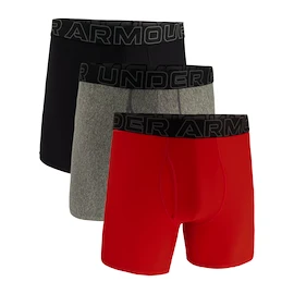 Moške boksarice Under Armour Perf Tech Solid 6in 3Pack Red