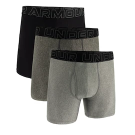Moške boksarice Under Armour Perf Tech Solid 6in 3Pack Steel Heather
