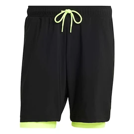 Moške kratke hlače adidas Club 2In1 Short Black/Lucid Lemon