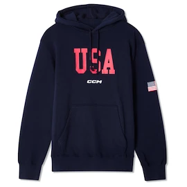 Moški pulover CCM Flag Hood Team USA Navy