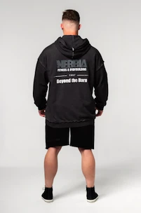 Moški pulover Nebbia  Washed-off Zip Up Hoodie GYM BRO Black M