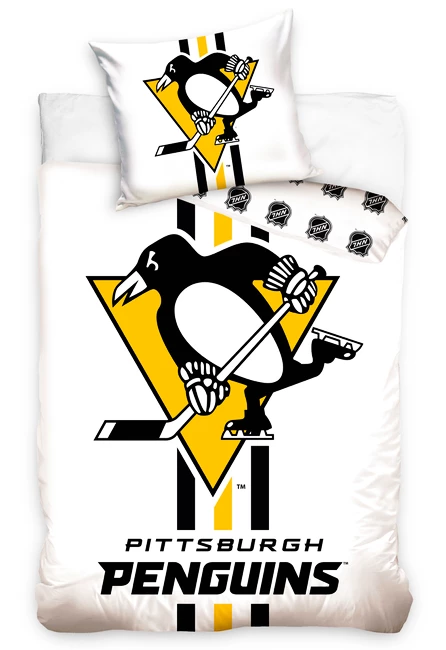 Posteljnina Official Merchandise NHL Bed Linen NHL Pittsburgh Penguins White