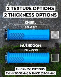 Ročke za oprijem za krmilo PEATY'S  Monarch knurl thick black (pgm-knl-thk-blk-20)