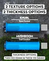 Ročke za oprijem za krmilo PEATY'S  Monarch mushroom thick turquoise (pgm-msh-thk-trq-20)