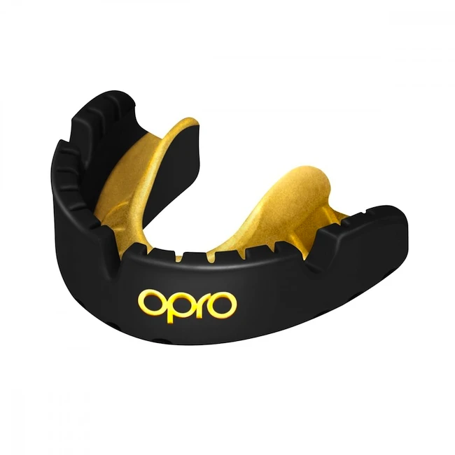 Ščitnik za zobe Opro  GOLD BRACES Black/Gold Senior