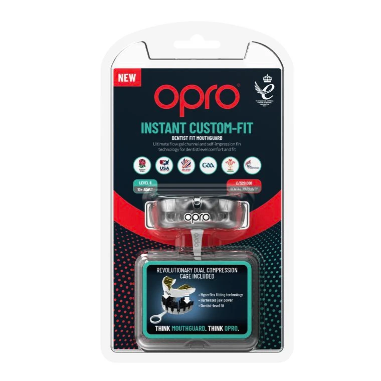 Ščitnik za zobe Opro  INSTANT CUSTOM FIT SOLIDS Clear Senior