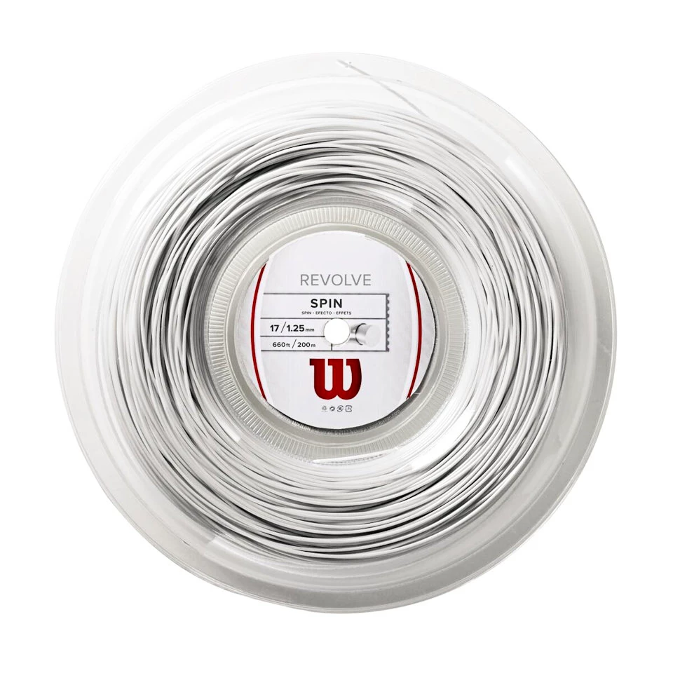 Teniška struna Wilson  Revolve 1.25 mm White Reel (200 m)