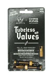 Tubeless ventil PEATY'S  X chris king (mk2) bourbon tubeless valves 42mm (ptv2-42-brb-12)
