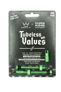 Tubeless ventil PEATY'S  X chris king (mk2) emerald tubeless valves 60mm (ptv2-60-emr-12)