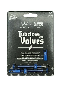Tubeless ventil PEATY'S  X chris king (mk2) navy tubeless valves 60mm (ptv2-60-nvy-12)