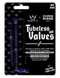 Tubeless ventil PEATY'S  X chris king (mk2) navy tubeless valves - 80mm (ptv2-80-nvy-12)