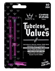 Tubeless ventil PEATY'S  X chris king (mk2) punch tubeless valves - 80mm (ptv2-80-pun-12)