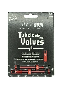 Tubeless ventil PEATY'S  X chris king (mk2) red tubeless valves 60mm (ptv2-60-red-12)