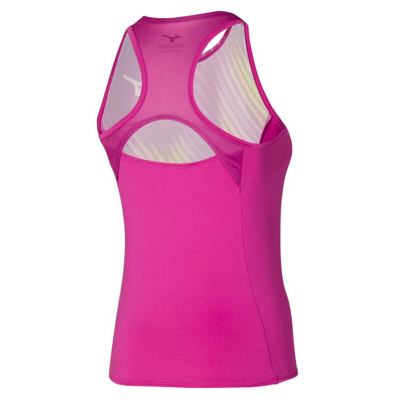 Ženska brezrokavna majica Mizuno  Printed Tank Fuchsia fedora  L