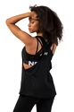 Ženska brezrokavna majica Nebbia  Sleeveless Loose Cross Back Tank Top "Feeling Good" 419 Black