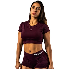 Ženska brezrokavna majica Nebbia STRONG BEAUTY Open-back Cropped Top 430 dark red