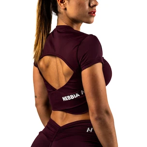 Ženska brezrokavna majica Nebbia STRONG BEAUTY Open-back Cropped Top 430 dark red