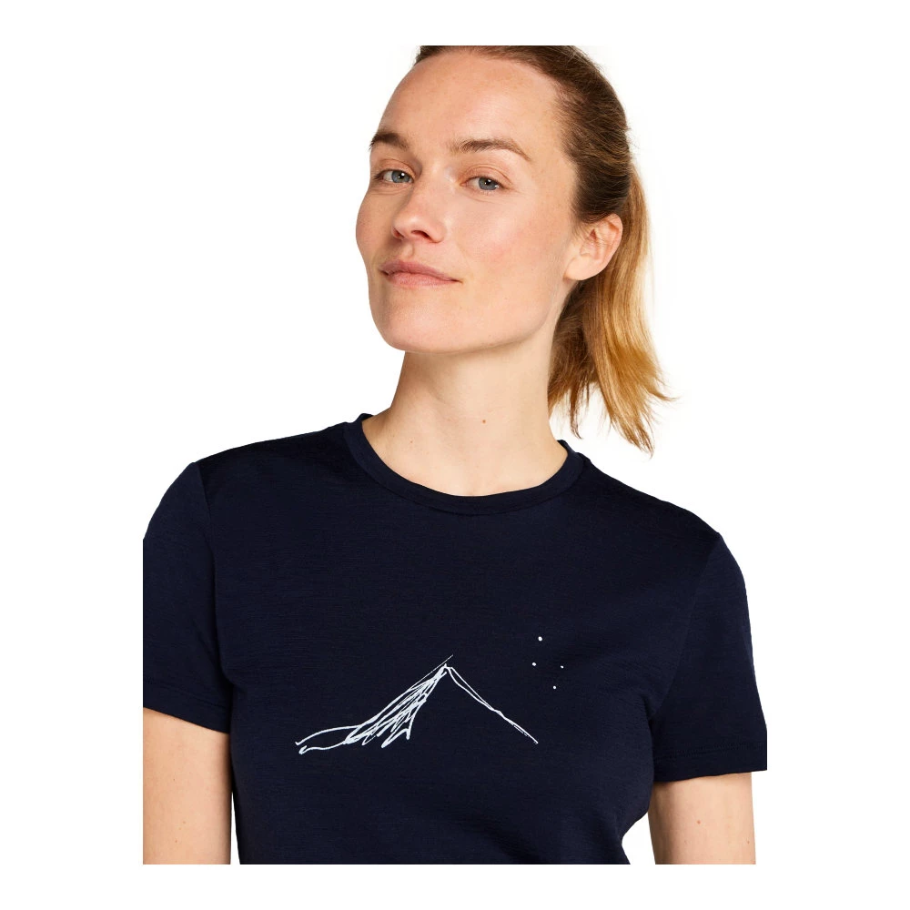 Ženska majica Icebreaker Merino 150 Tech Lite SS T South Const Midnight Navy