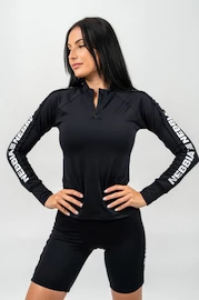 Ženska majica Nebbia Long Sleeve Zipper Top WINNER black