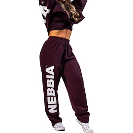 Ženska trenirka Nebbia Loose-Fit Baggy Pants BOYFRIEND STYLE 432 dark red